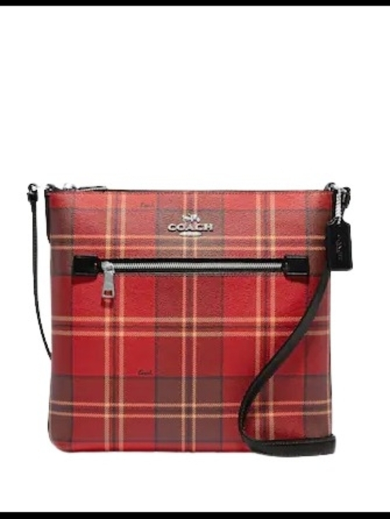 Coach Handbags - NWT Coach Rowan File Bag - Red Tartan Plaid Crossbody (Brand New)